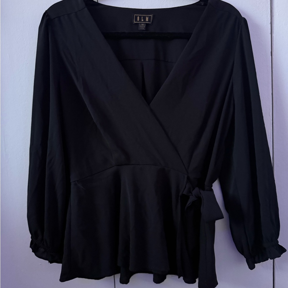 Black Wrap Blouse